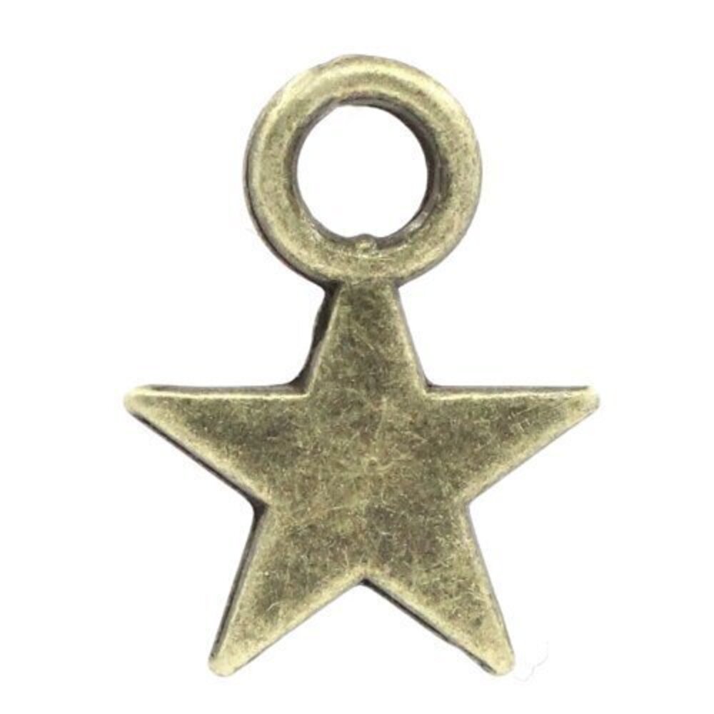 8579 300pc Antiqued Bronze Alloy Star Charms Pendants 11x8mm 3/8" x3/8"